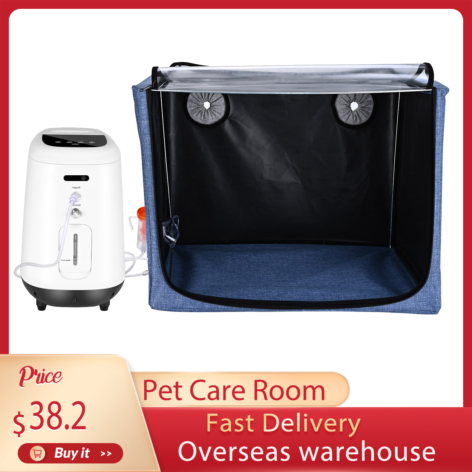 Pet Dog Cat Oxygen ICU Cage 10 - Lab Incubator recension och pris
